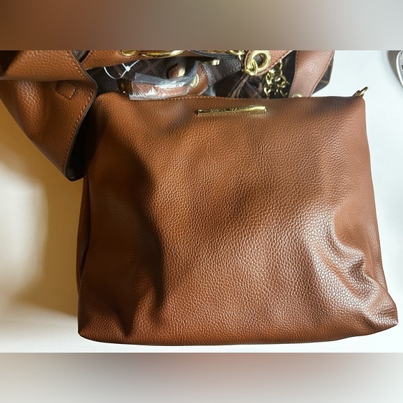NWT Steve Madden Bwilde Flat Tote Large with another bag inside, cognac color. - Picture 4 of 9